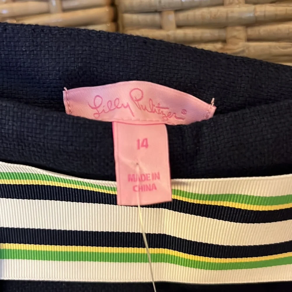 Lilly Pulitzer 💚💙💛skirt size 14, with ribbon and yellow piping. NWT, NWB - Picture 8 of 8